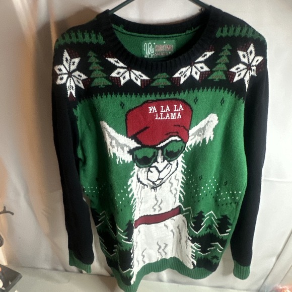 Ugly Christmas Sweater Other - Ugly Christmas Sweater "Fa La La Llama" Llama in Hat Size XL